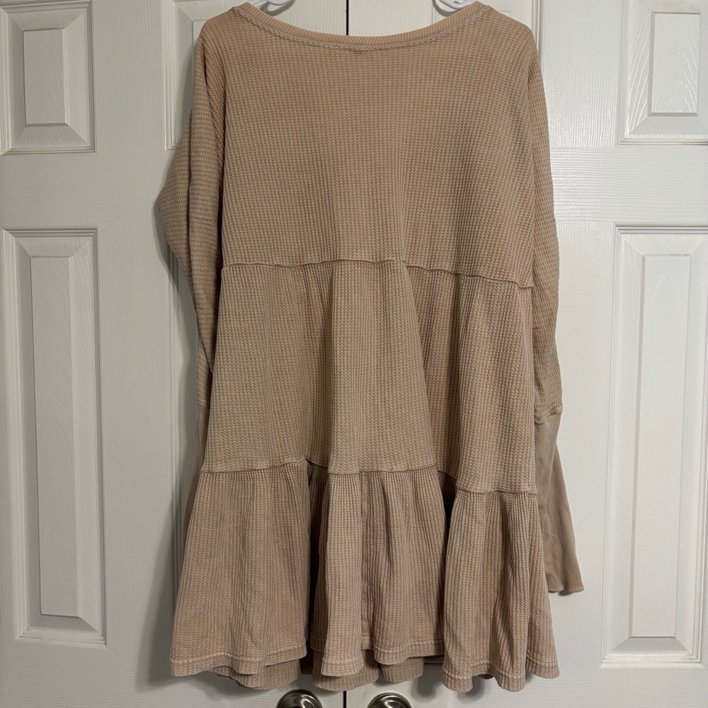 Free People Jolene Thermal Henley Tiered Dress - Picture 3 of 7